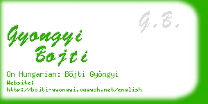 gyongyi bojti business card